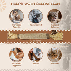 HUPA Catnip Silvervine Sticks closeup shows durable hemp rope and natural chews.
