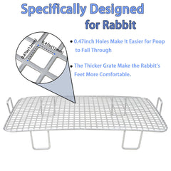 Huqizoo grid-12mm close-up shows feet-safe design keeping paws clean during waste separation.
