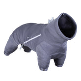 Hurtta Midlayer Dog Overall BlackBerry back view shows adjustable fit for growing dogs.