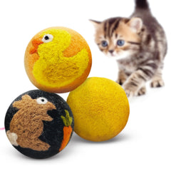 Hustle & Blush Love Ewe duck felted toy for cats promotes active play