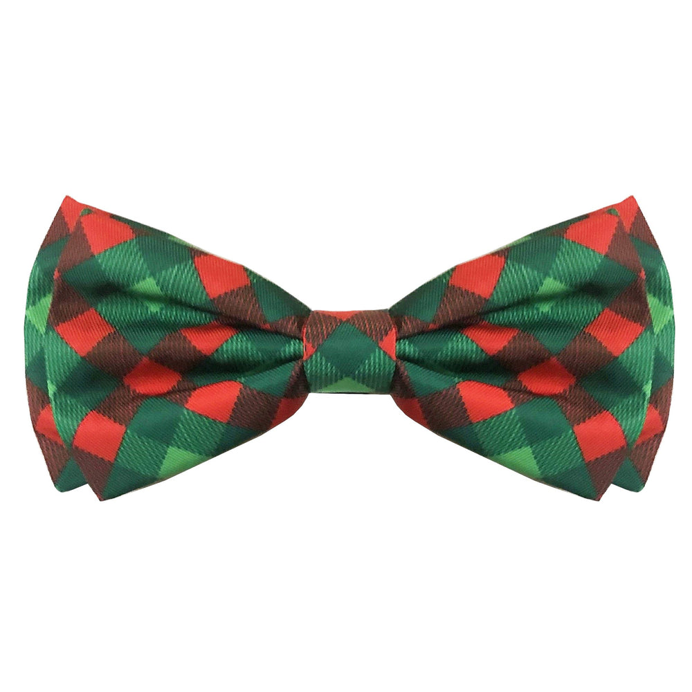 Huxley & Kent Bow Tie for Pets in Scottish Check, large, great for festive photos