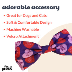 Huxley & Kent bow tie velcro closure closeup shows easy fit for pets.