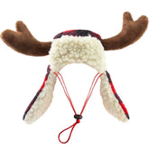 Huxley & Kent pet hat in antler buffalo check extra-large adds festive flair and comfort.