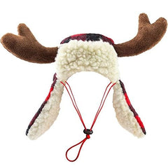 Huxley & Kent pet hat worn by a dog or cat highlights plush comfort.