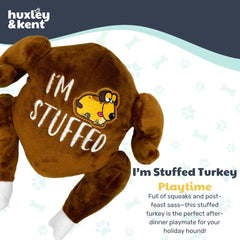 Huxley & Kent Power Plush turkey dog toy ultra-soft plush ideal for snuggling and comforting pups
