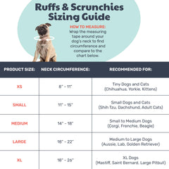 Huxley & Kent Ruff Scrunchy Santa small on pet during walk highlights elastic fit