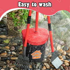 HUZSV Pooper Scooper 36-inch adjustable handle reduces bending during scooping.