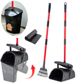 HUZSV pooper scooper swivel bin demonstrates odor-sealing cleanup on grass