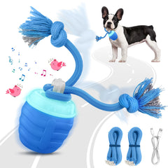 HVUATQ interactive dog ball blue closeup shows engaging design for mental stimulation.