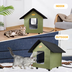 HXPLN outdoor cat shelter weatherproof and insulated for all-weather use