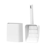 Hychipet cat pooper scooper with holder keeps the litter area tidy after use.