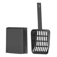 Hychipet Cat Pooper Scooper holder-stand keeps tidy and accessible between uses.