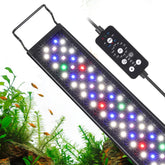 hygger 24W LED aquarium light full-spectrum close-up shows RGB LEDs delivering vibrant color accuracy