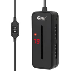 Hygger 25W small-submersible heater with compact design fits hidden spots in 2-5 gallon tanks.