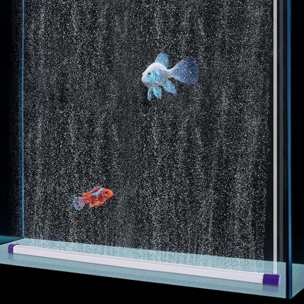 Hygger 27.5-inch bubble bar ready for large tanks, shows a dramatic bubble curtain.