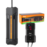 Hygger 300W aquarium heater with digital display shows current temp for precise control.