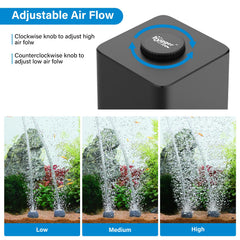 Hygger adjustable knob demonstrating precise airflow control