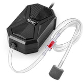 The Hygger aquarium air pump compact design demonstrates space-saving quiet operation for small tanks.
