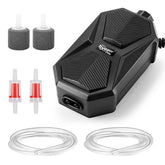 Hygger dual-outlet air pump boosts oxygenation in large home aquariums.