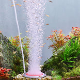 hygger aquarium air stone 3-4 inch round shows tiny bubbles for efficient oxygenation in fish tanks