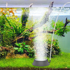 Hygger aquarium air stone corundum disc close-up shows durable construction for stable bubbles.