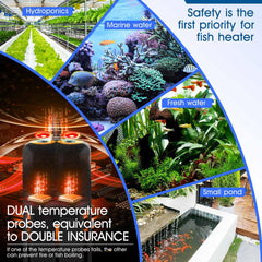 Hygger aquarium heater controller display shows real-time heat output clearly
