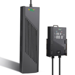 hygger aquarium heater front view highlights robust design for reliable tank heating.