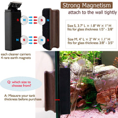 hygger aquarium magnetic cleaner internal scrubber ready for inside-glass cleaning