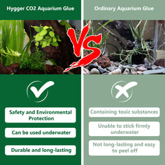 Hygger CO2 aquarium glue 30-second set indicates quick stabilization for reef setups.