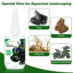 Hygger CO2 aquarium glue included with slate stones enables safe bonding