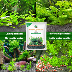 Hygger CO2 aquarium soil water permeability image shows efficient drainage and air pockets