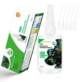 Hygger CO2 liquid glue bonds driftwood for durable underwater landscapes.