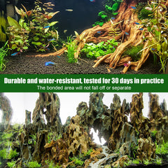 Hygger CO2 liquid glue dries clear, preserving aquarium aesthetics.