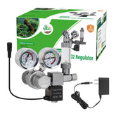 Hygger CO2 regulator dual gauge front view shows clear readings for precise dosing.