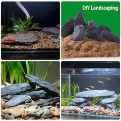 Hygger CO2 slate 8–10 inch large stone creates focal point and shelter