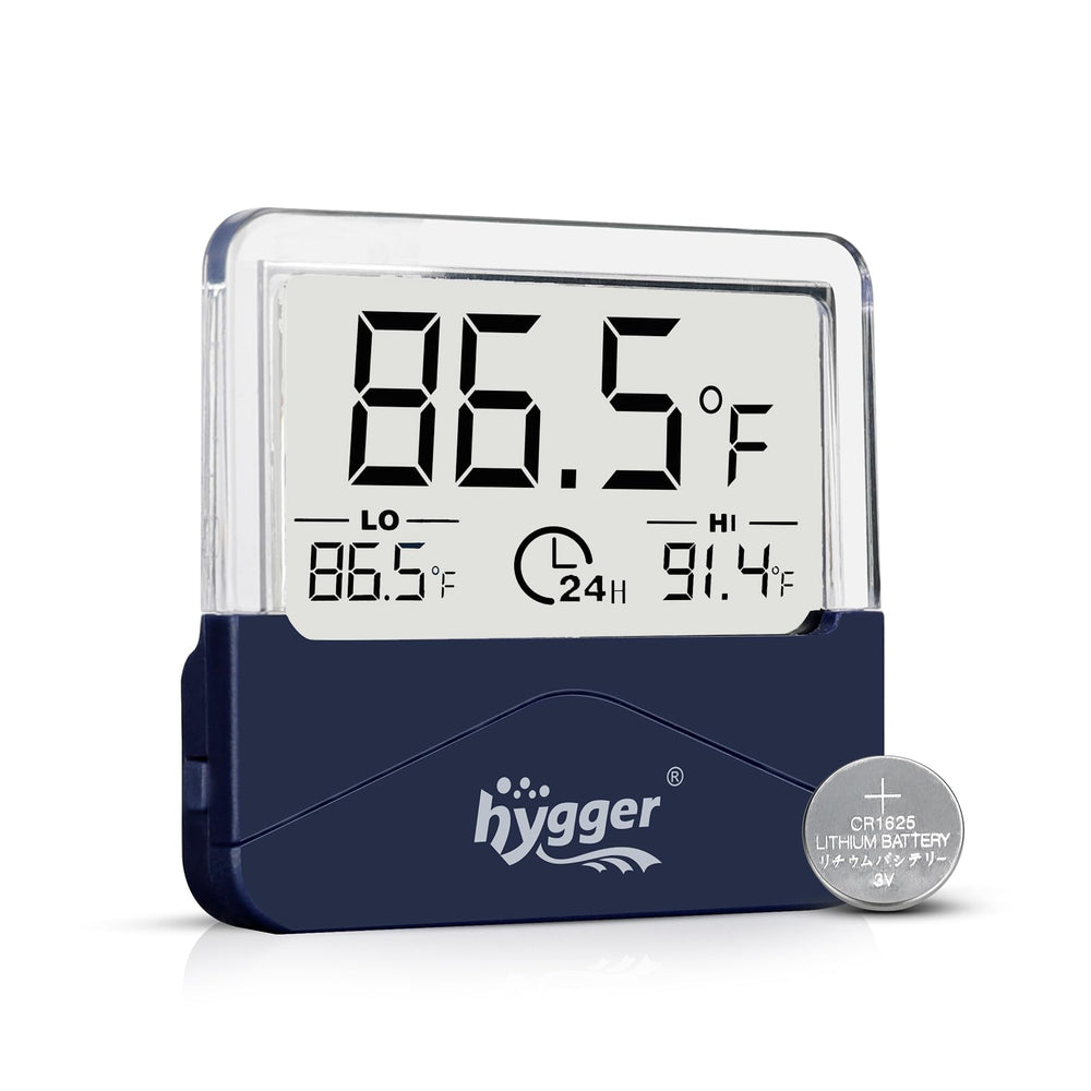 The hygger digital aquarium thermometer front view for easy, clutter-free monitoring