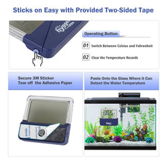 The hygger digital thermometer stick-on design with 3M tape enables clean glass mounting