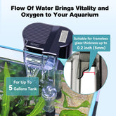 hygger Hang On Back Filter surface skimmer captures surface film for clearer water.