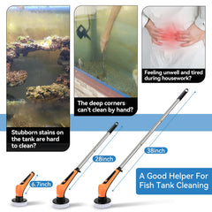 Hygger IPX8 replaceable brush heads showcase soft and hard bristles for targeted spots.