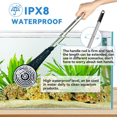 Hygger IPX8 wireless-rechargeable-battery enables cordless cleaning anywhere.