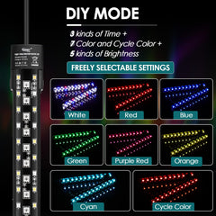 Hygger LED light submerged in the aquarium highlighting colors and plant life