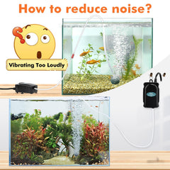 hygger mini aquarium air pump kit air-tube routing with 3.6 ft tube for flexible placement