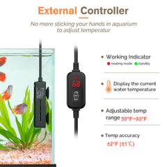 hygger Mini Heater temperature-setting highlights easy, accurate control for stable water warmth