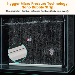 Hygger nano air bubble strip closeup highlights ultra-fine bubbles for improved aeration.