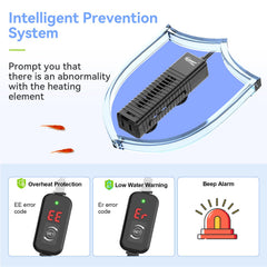 Hygger Nano heater temperature control shown for easy adjustable settings.