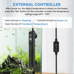 Hygger nickel-chromium heating element delivers fast, consistent warmth in aquariums.