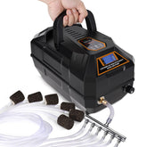 Hygger rechargeable aquarium air pump front view shows compact design and strong aeration.