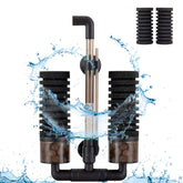 Hygger sponge-filter front view highlights compact design improving aquarium clarity with gentle filtration.