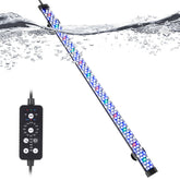 Hygger submersible LED aquarium light front view highlights vibrant full-spectrum colors