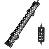 Hygger submersible LED light in-water full-spectrum illuminates vibrant aquarium scenes.